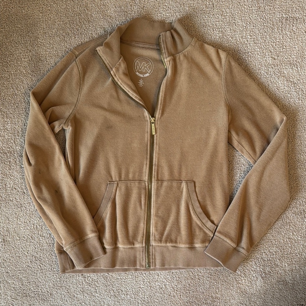Michael Kors Tan Zip-Up Jacket